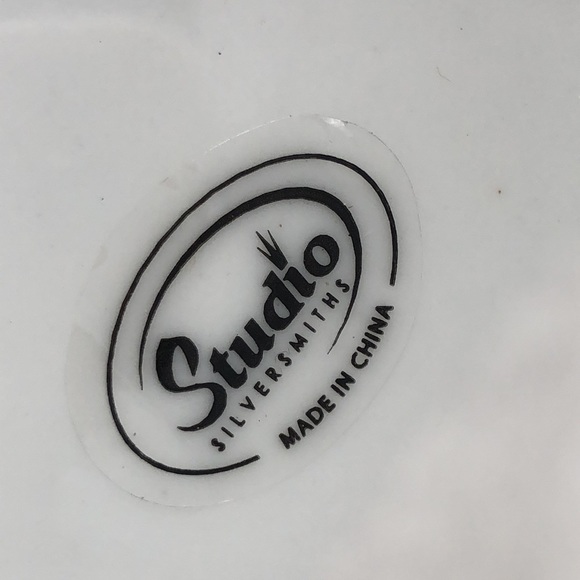 Vintage Silver Plated Grape Vines Leaves and White Ceramic Dip Tray Gordon Blue - Picture 3 of 11